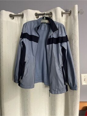Women's Light Blue & Navy Contrast Bomber Jacket